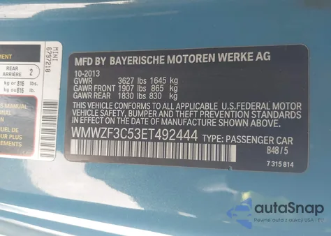 2014 Mini Clubman Cooper из США, поврежденный, VIN WMWZF3C53ET492444